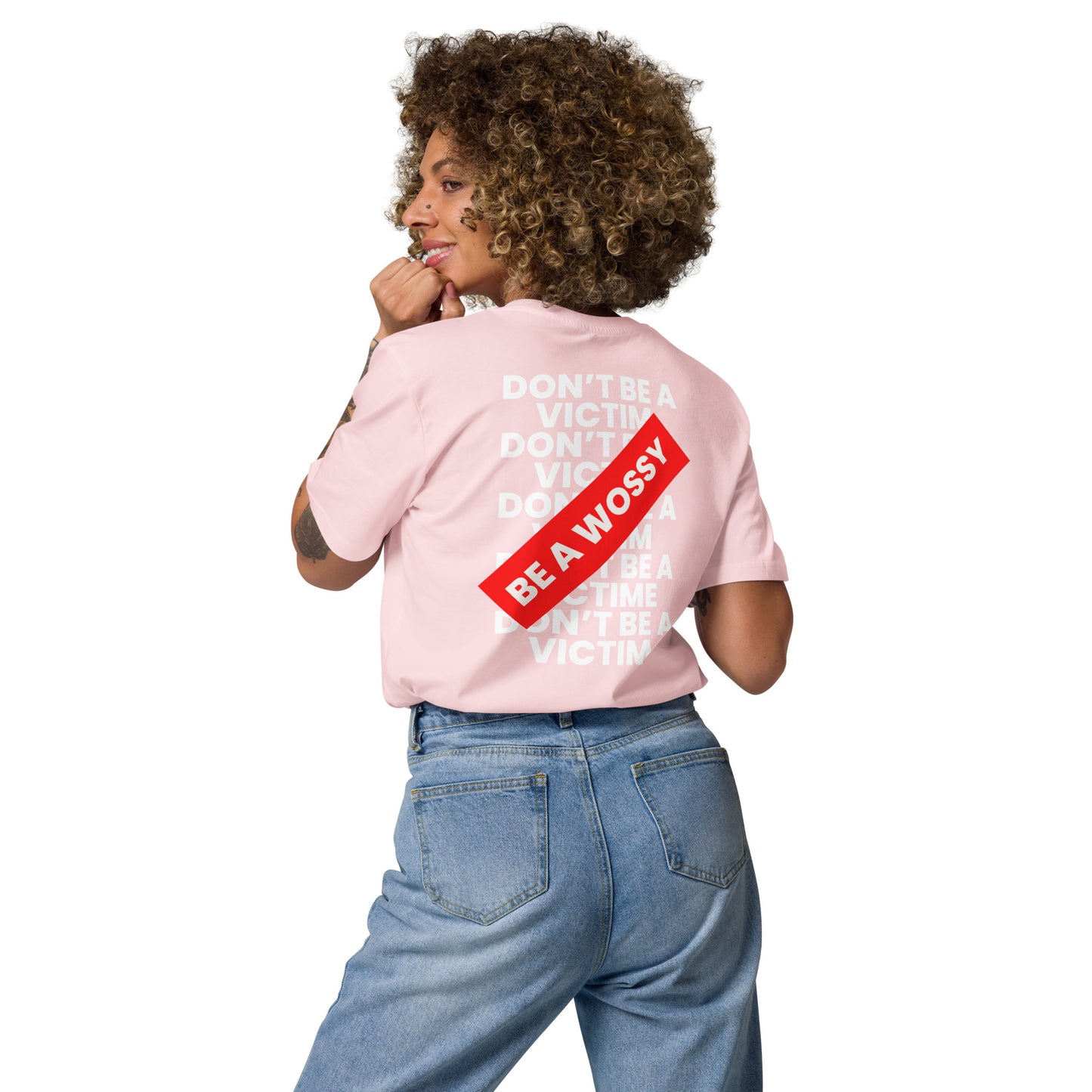 T-shirt unisexe Be a Wossy avec slogan féministe imprimé