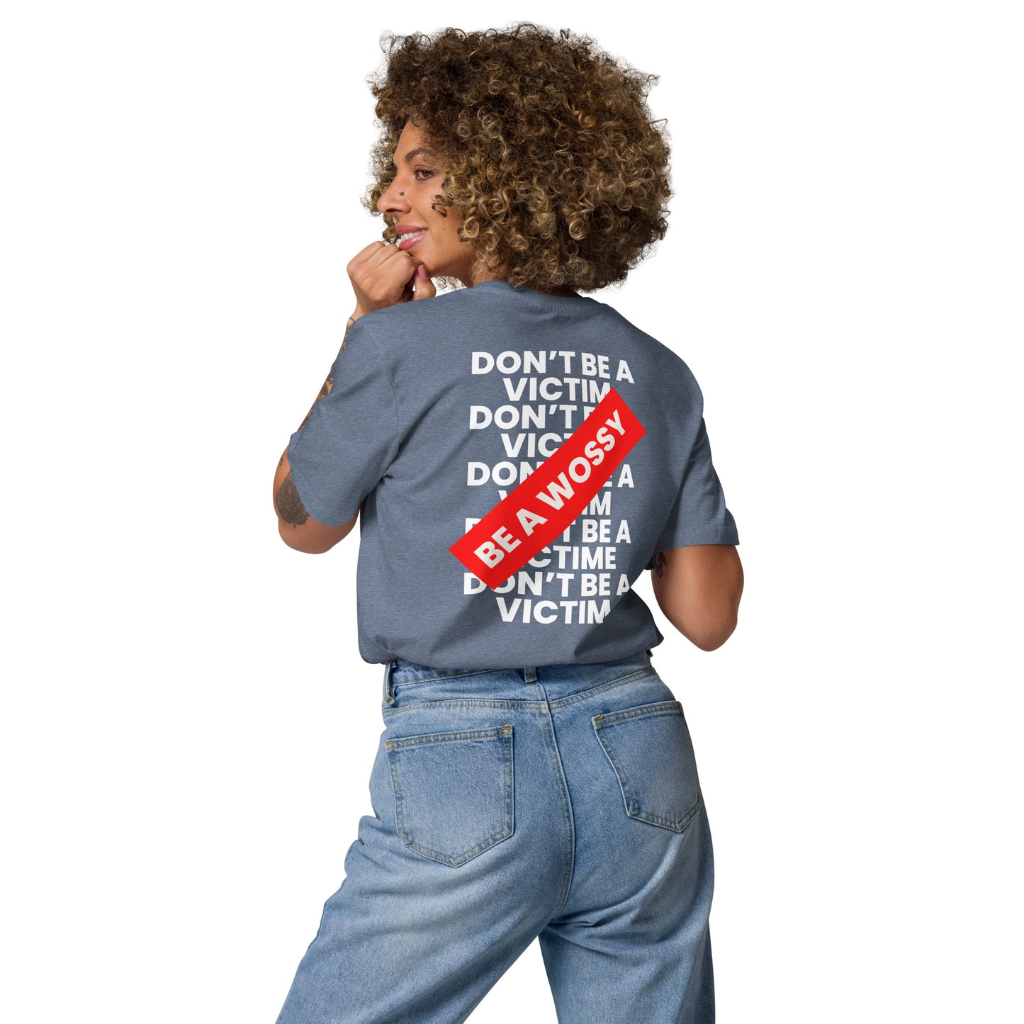 T-shirt unisexe Be a Wossy avec slogan féministe imprimé