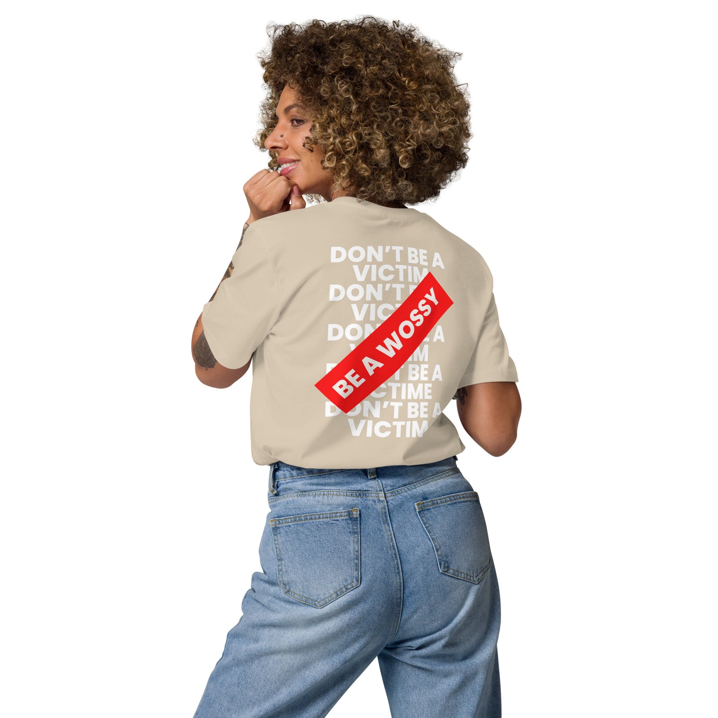 T-shirt unisexe Be a Wossy avec slogan féministe imprimé
