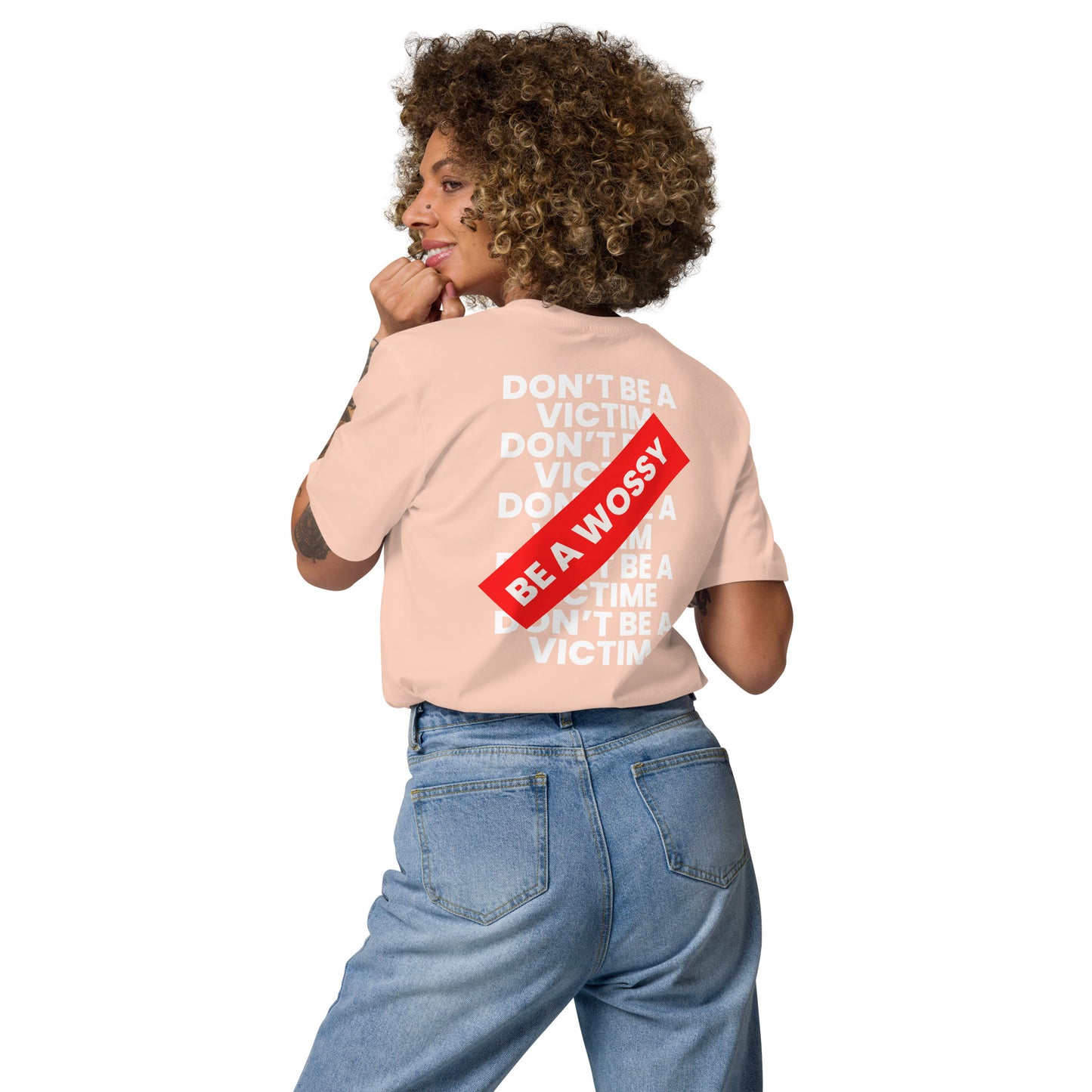 T-shirt unisexe Be a Wossy avec slogan féministe imprimé
