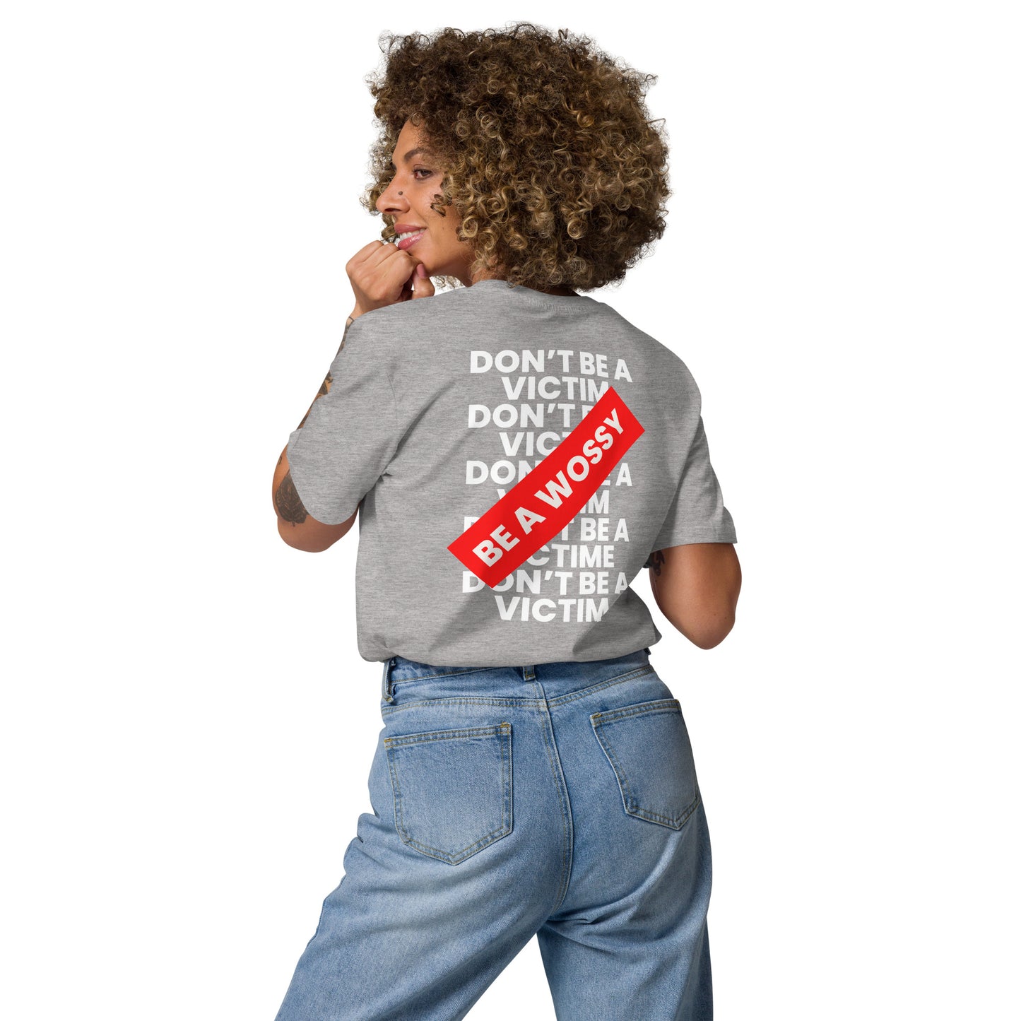 T-shirt unisexe Be a Wossy avec slogan féministe imprimé