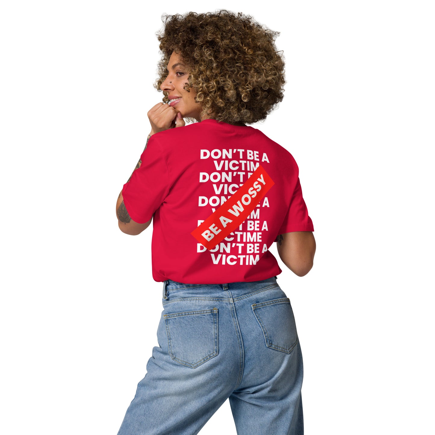 T-shirt unisexe Be a Wossy avec slogan féministe imprimé